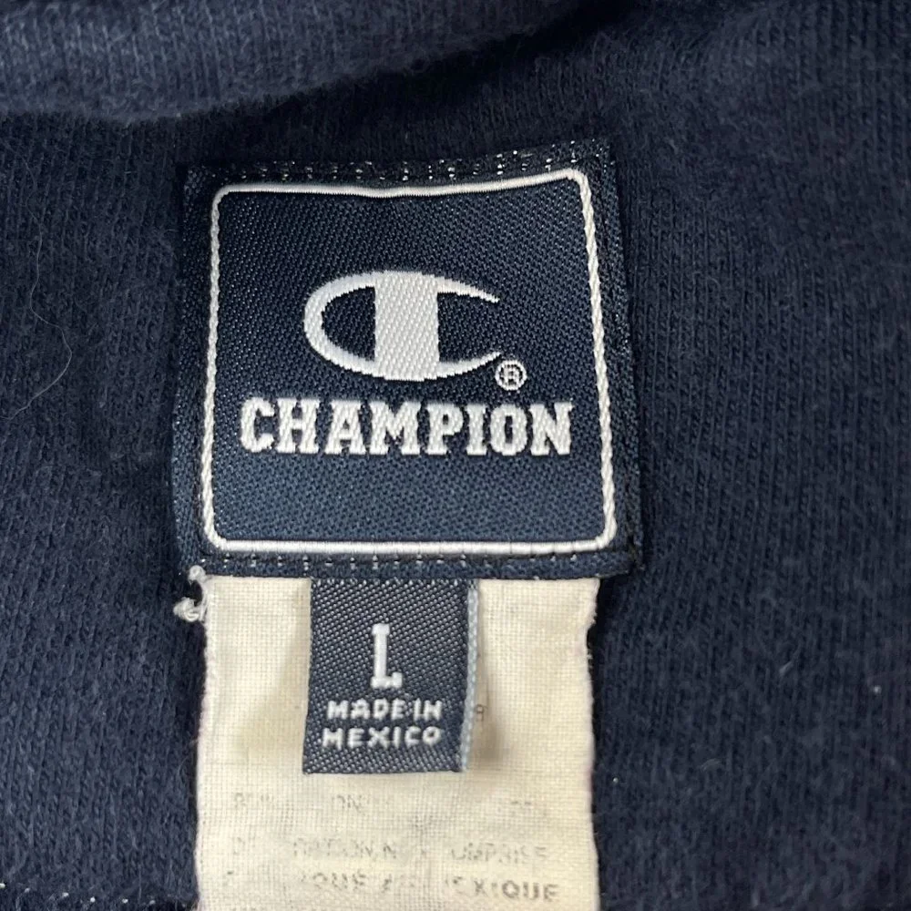 Champion Sweatshirt Unisex L Gray Crewneck Embroidered Logo Vintage Y2K Pullover - Picture 4 of 10